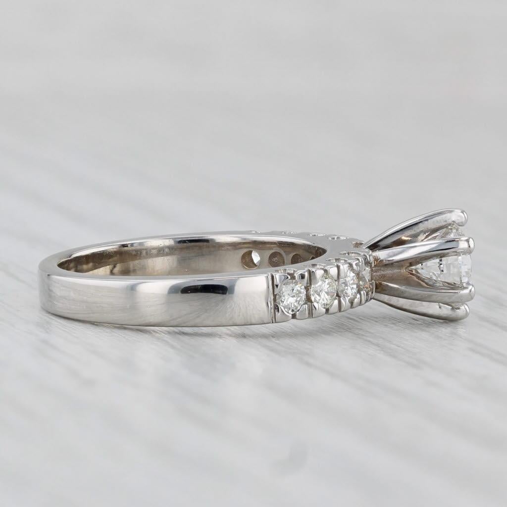 Femenino o masculino 0.75ctw Anillo de Compromiso de Diamante Redondo 14k Oro Blanco Talla 5 VS2 en venta