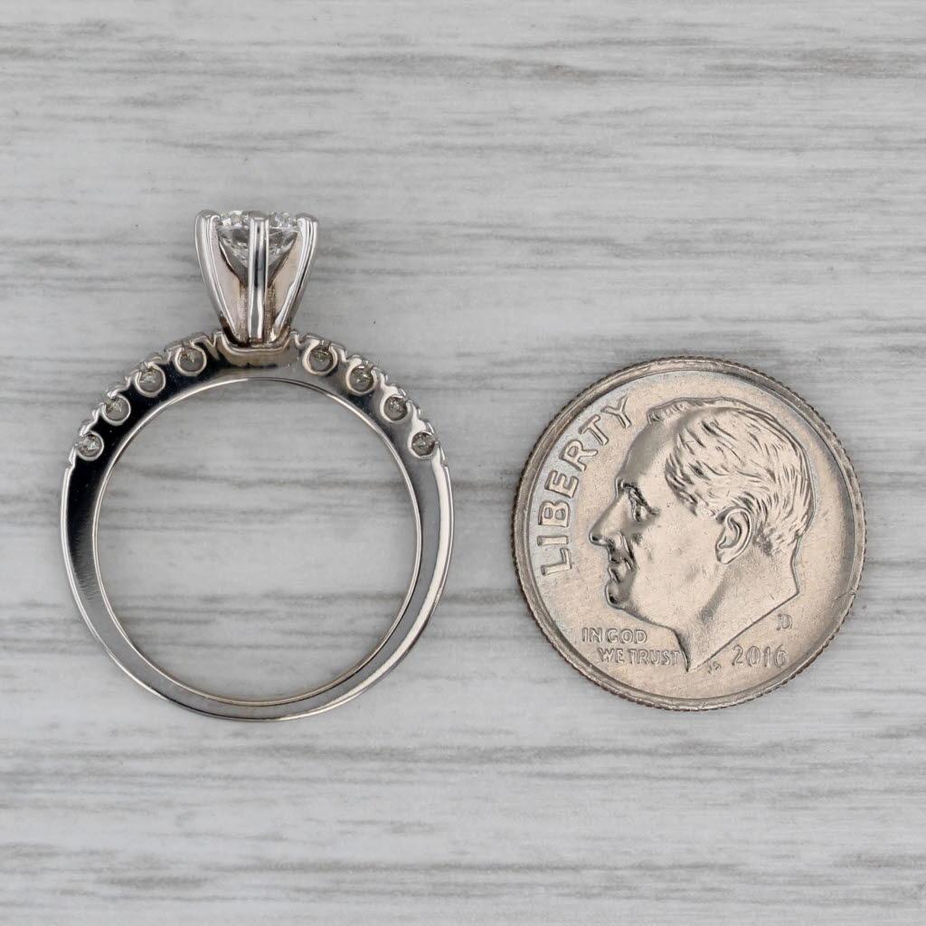 0.75ctw Anillo de Compromiso de Diamante Redondo 14k Oro Blanco Talla 5 VS2 en venta 3