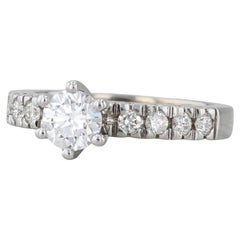 0.75ctw Round Diamond Engagement Ring 14k White Gold Size 5 VS2