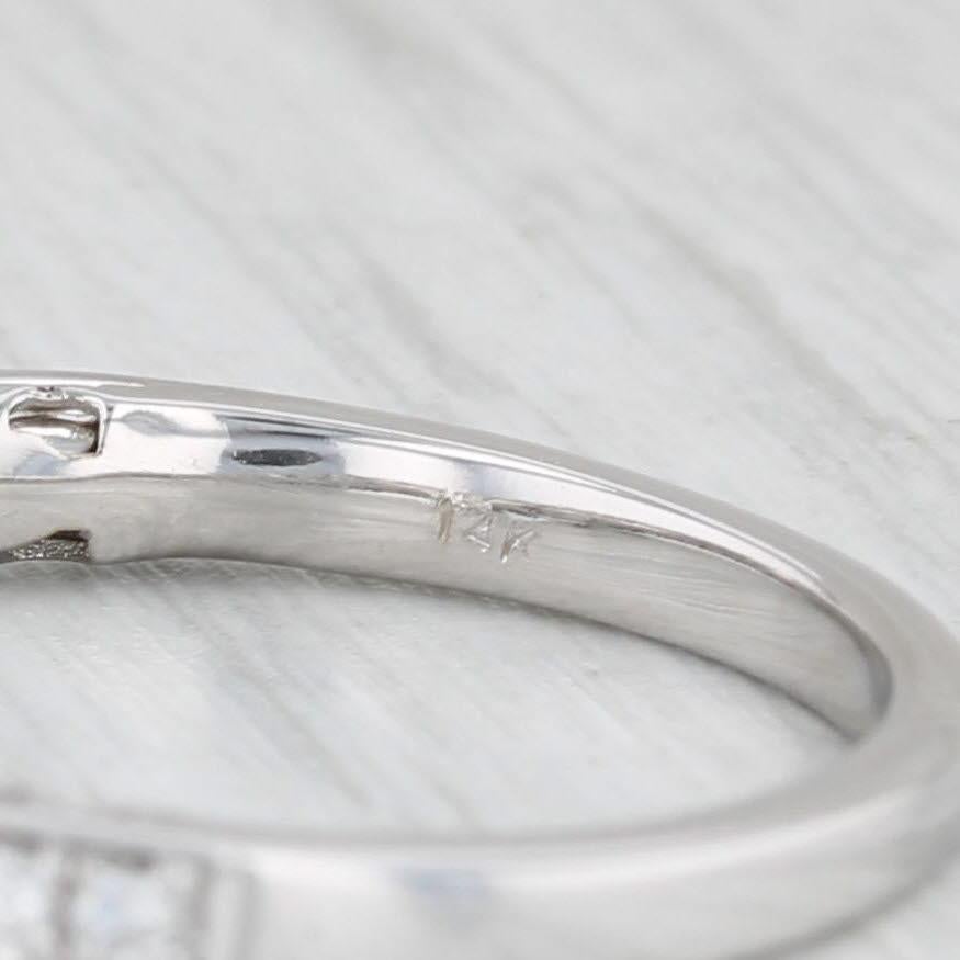 0,75 Karat runder Diamant Verlobungsring 14k Weißgold Größe 7,75 Karat Kathedralenring Damen