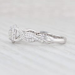 0.75ctw Round Diamond Halo Engagement Ring 14k White Gold Size 6.5