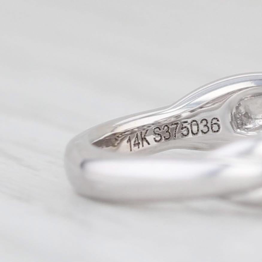 0.75ctw Round Diamond Halo Engagement Ring 14k White Gold Size 6.5 en vente 3