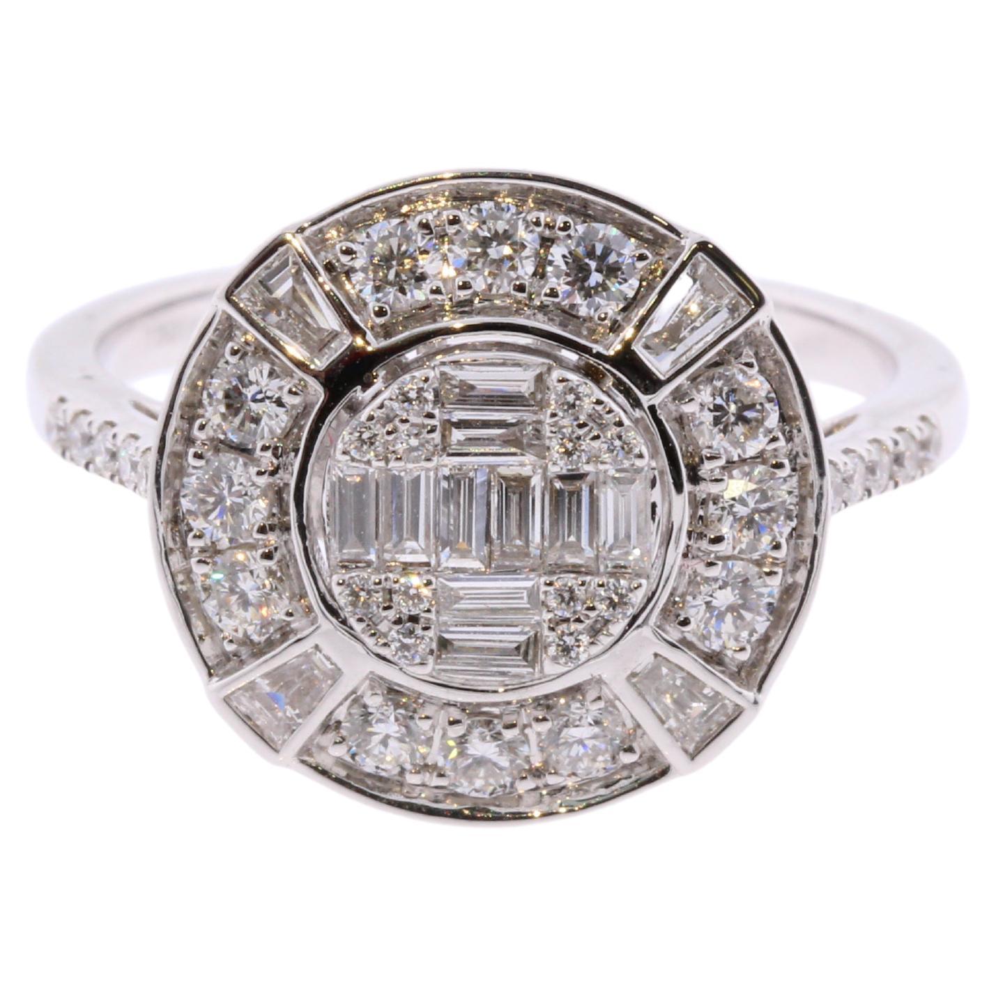 Bague De Fiançailles/mariage En Or Blanc 18k Et Saphir Lab-créé Avec Diamants VS1 - 8,30 Carats, Personnalisable
