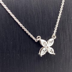 0.76 Carat Marquise Cut Diamond Necklace in Platinum