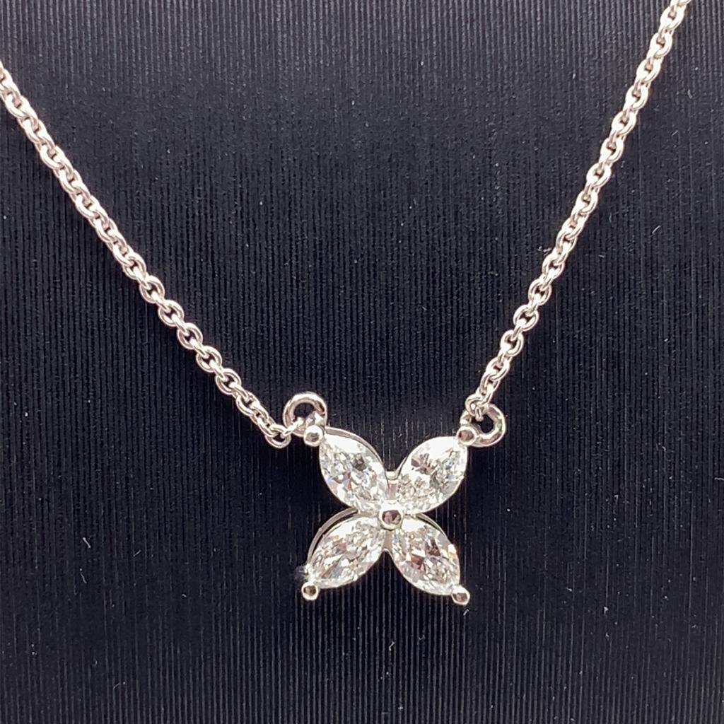 marquise flower necklace