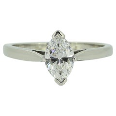 0.76 Carat Marquise Cut Diamond Solitaire Engagement Ring