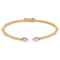 0,76 Karat Marquise-Diamant-Manschettenarmreif-Armreif aus 18 Karat Gelbgold Schmuck