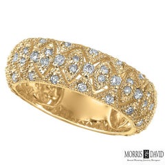 0.76 Carat Natural Diamond Band G SI 14k White Gold