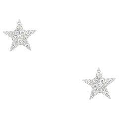 0,76 Karat Pave Diamond Star Ohrstecker 18 Karat Vorrätig