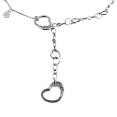 0.76 Carat Pave Set Diamond Dangling  Heart 14 Karat Necklace