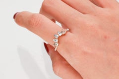 0.76 Carat Pear-Cut Aquamarine with Diamond Accents 18K Rose Gold Ring