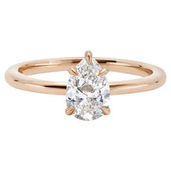 0.76 Carat Pear Statement Brilliant White 14K White Gold Pure Sophistication