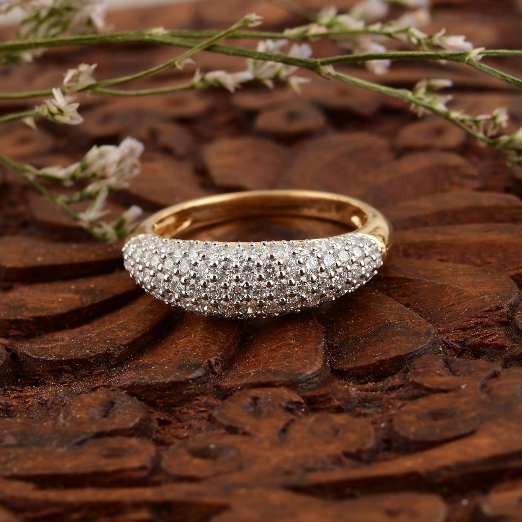 En venta: 0,76 quilates SI Claridad HI Color Diamante Redondo Cúpula Anillo de Oro Blanco de 18 Quilates  7