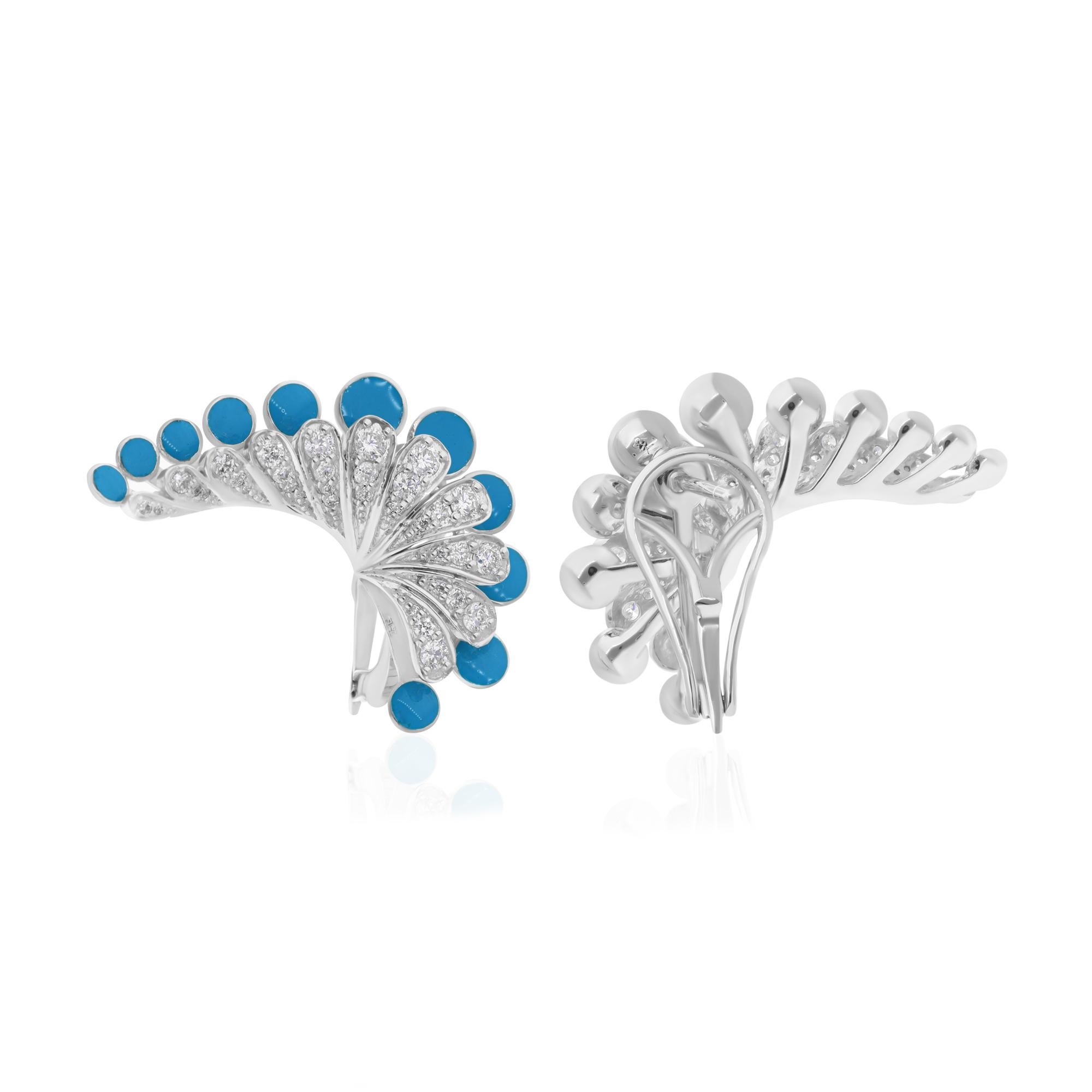 Cast from 18-karat gold, these exquisite earrings are handset with 0.76 carats of sparkling diamonds.

FOLLOW SPECTRUM JEWELS storefront to view the latest collection & exclusive pieces. Spectrum Jewels is proudly rated as a Top Seller on 1stdibs