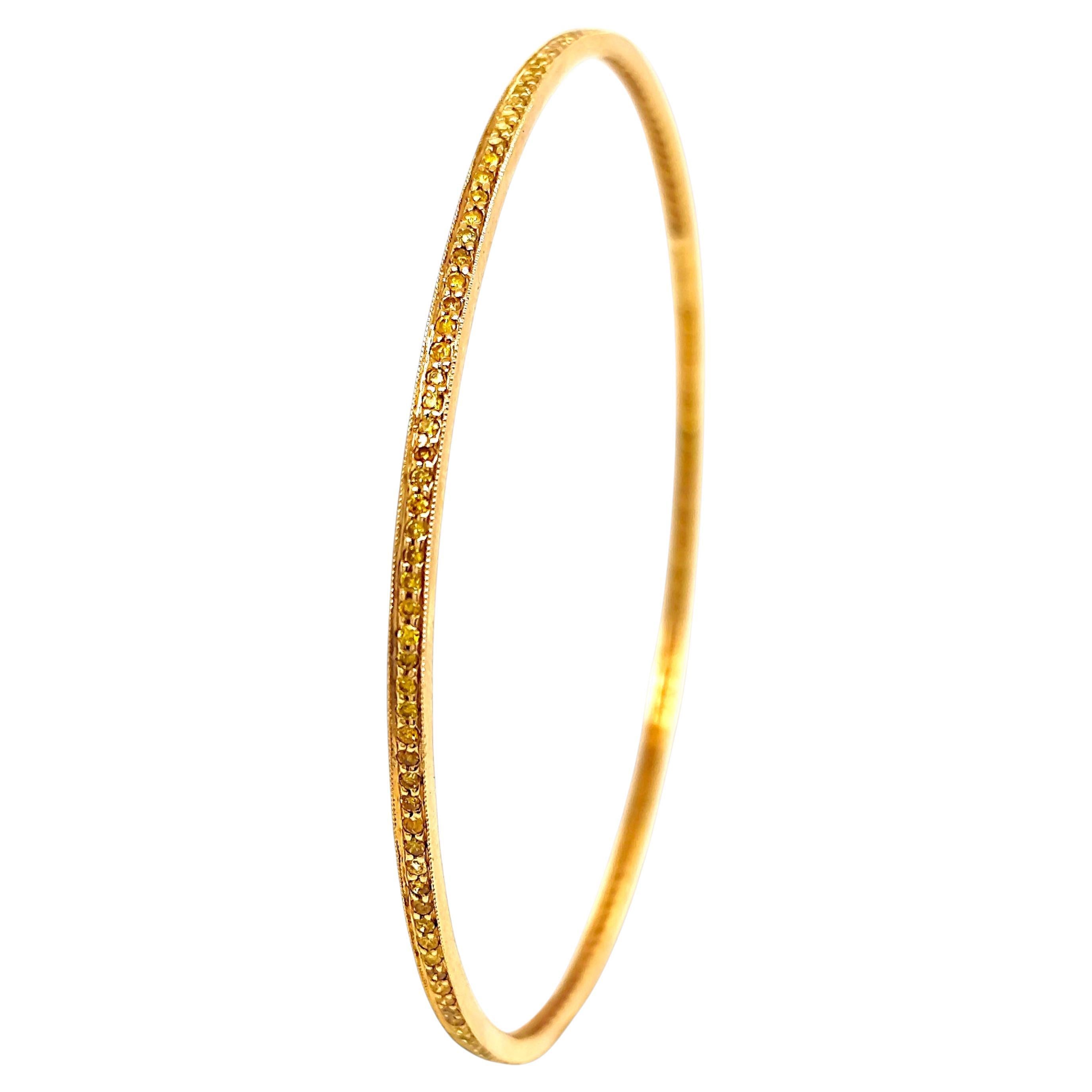 Pulsera de oro amarillo con diamante amarillo de 0,76 quilates en venta