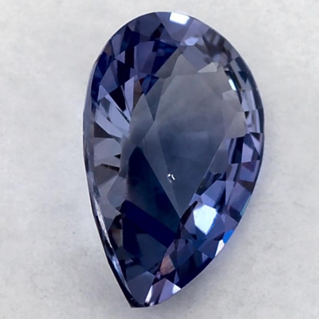 0.76 Ct Blue Sapphire Pear Loose Gemstone (pierre précieuse en vrac) en vente 2