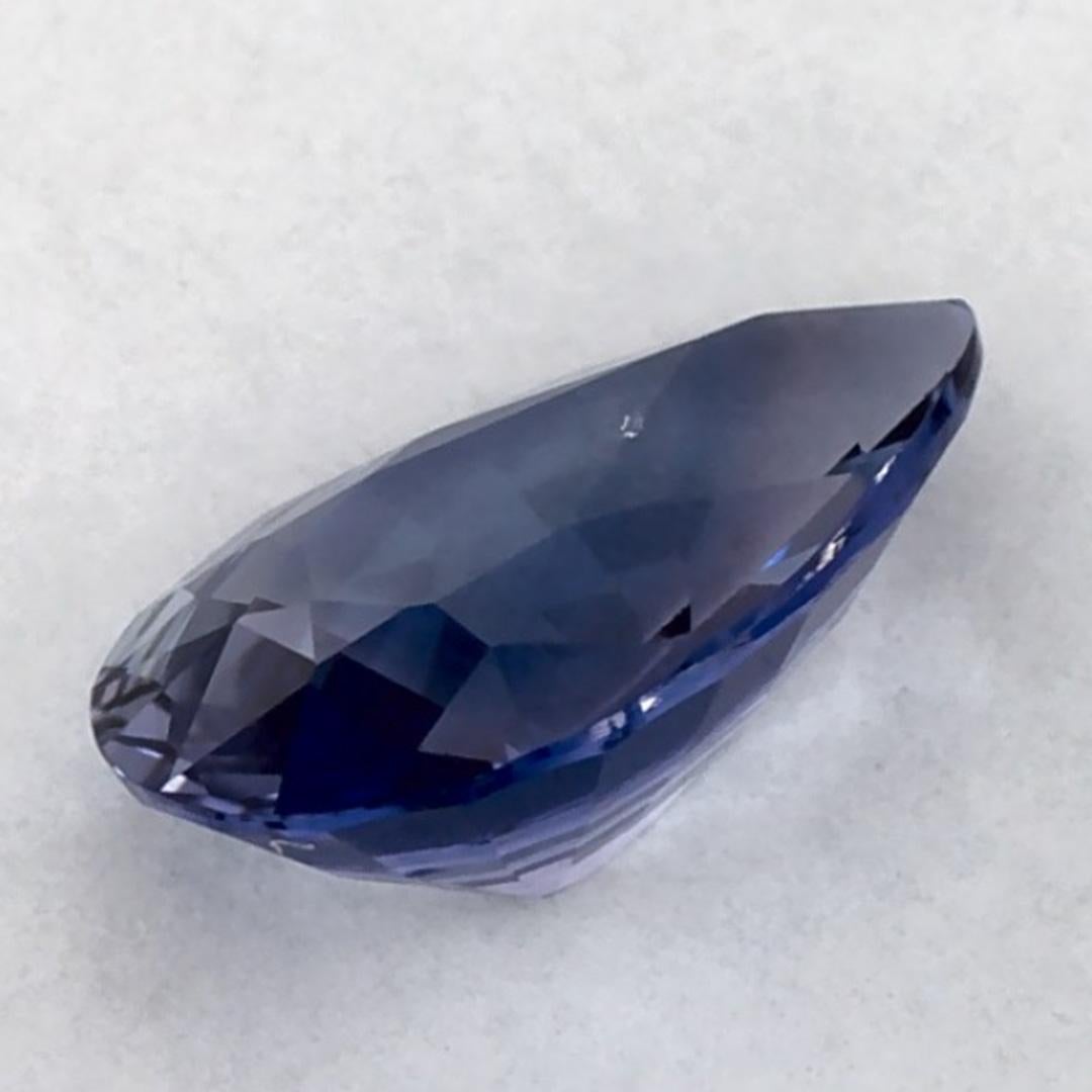 0.76 Ct Blue Sapphire Pear Loose Gemstone (pierre précieuse en vrac) en vente 3