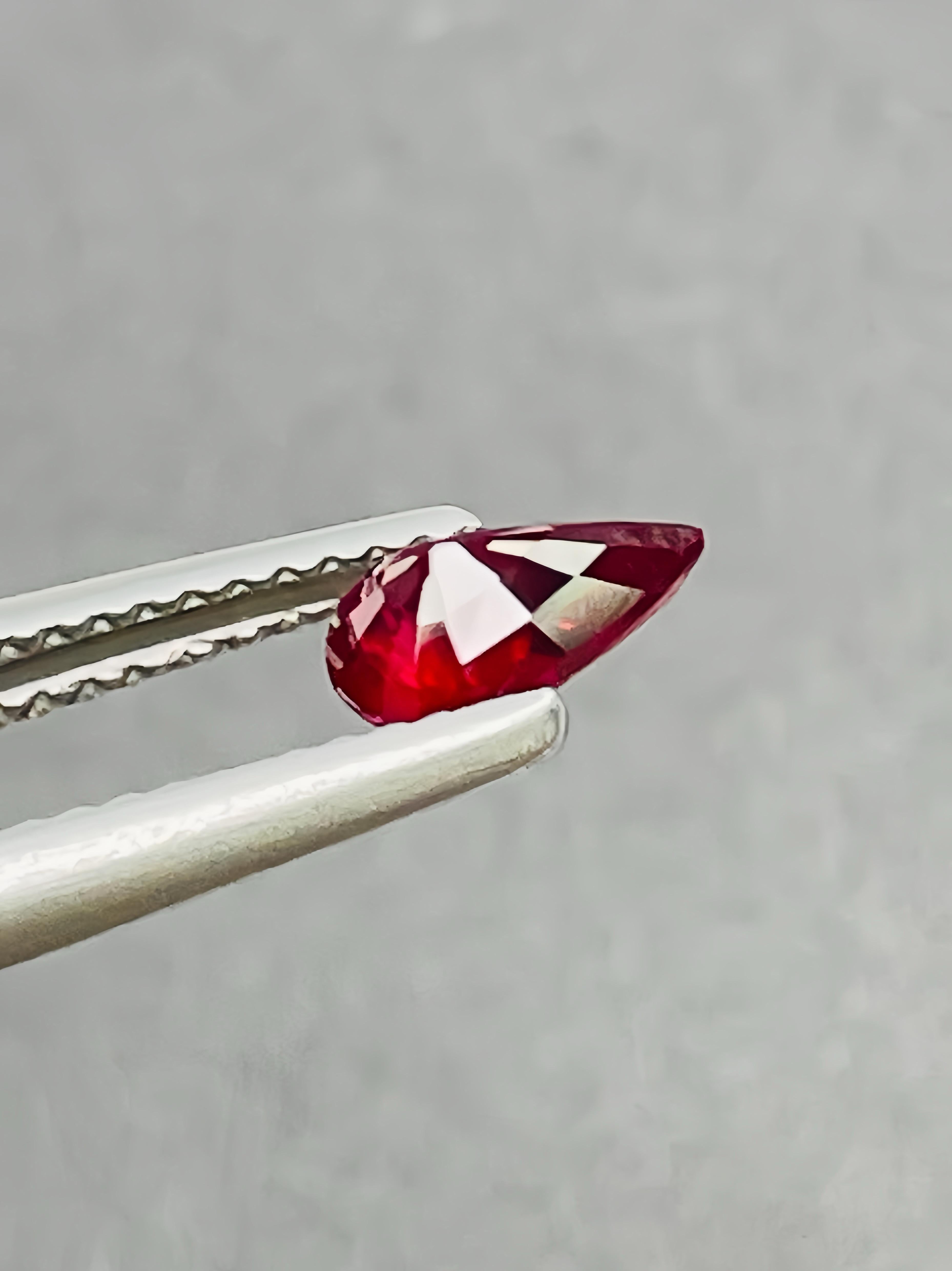 RMA83
GIA Certified Natural Unheated Burma Ruby Pigeon Blood Color Gemstone 

GEM DESCRIPTION
Species:   Corumdum
Variety:  Unheated Burma Ruby
Weight:  0.76 Ct
Color:  Pigeon Blood 
Cut:   Excellent
Clarity:   Eye clean 
Origin: Burma
Treatment : 