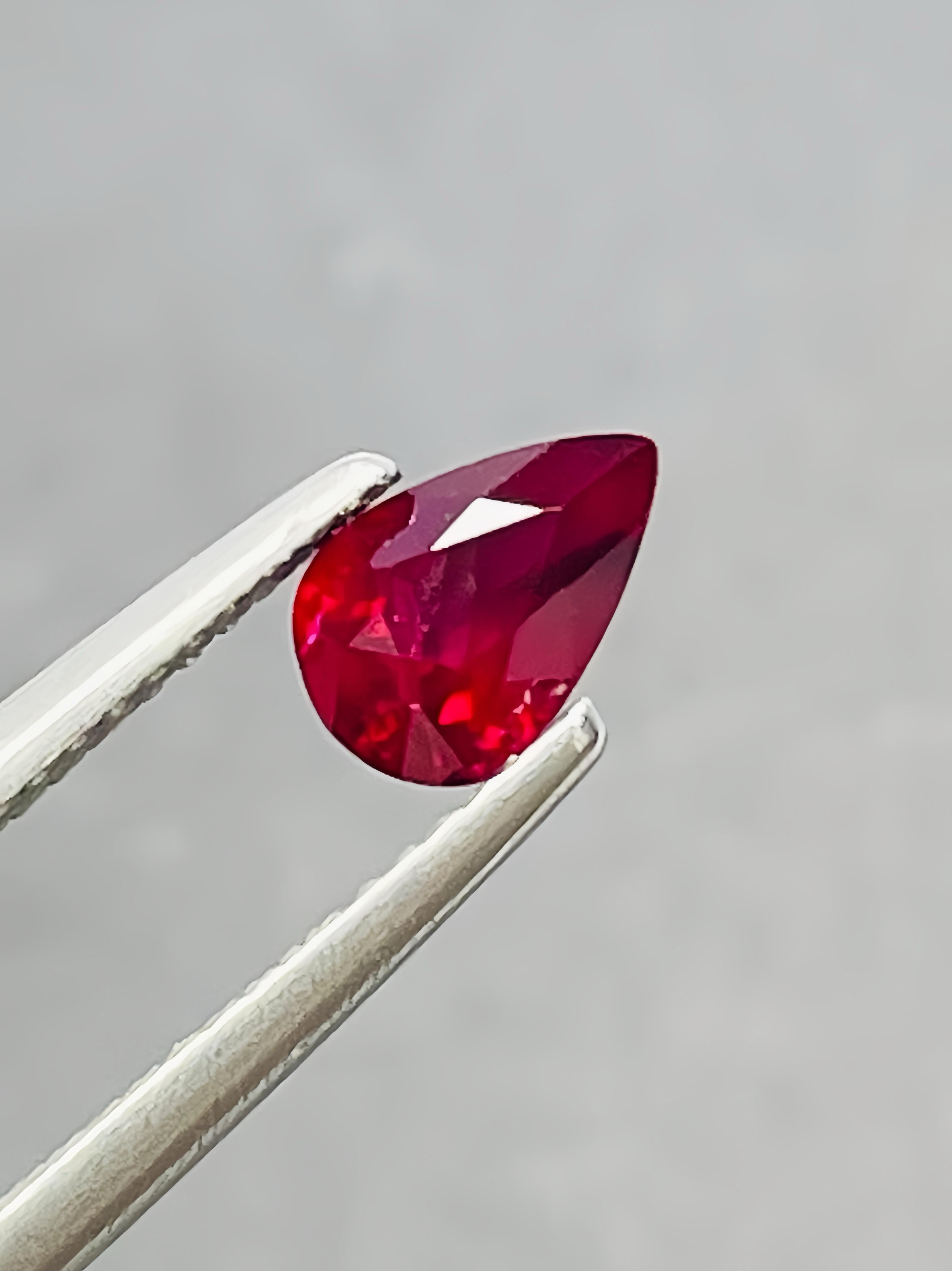 Women's or Men's 0.76 Ct GIA Certified Natural Unheated Burma Ruby Pigeon Blood Color Gemstone For Sale