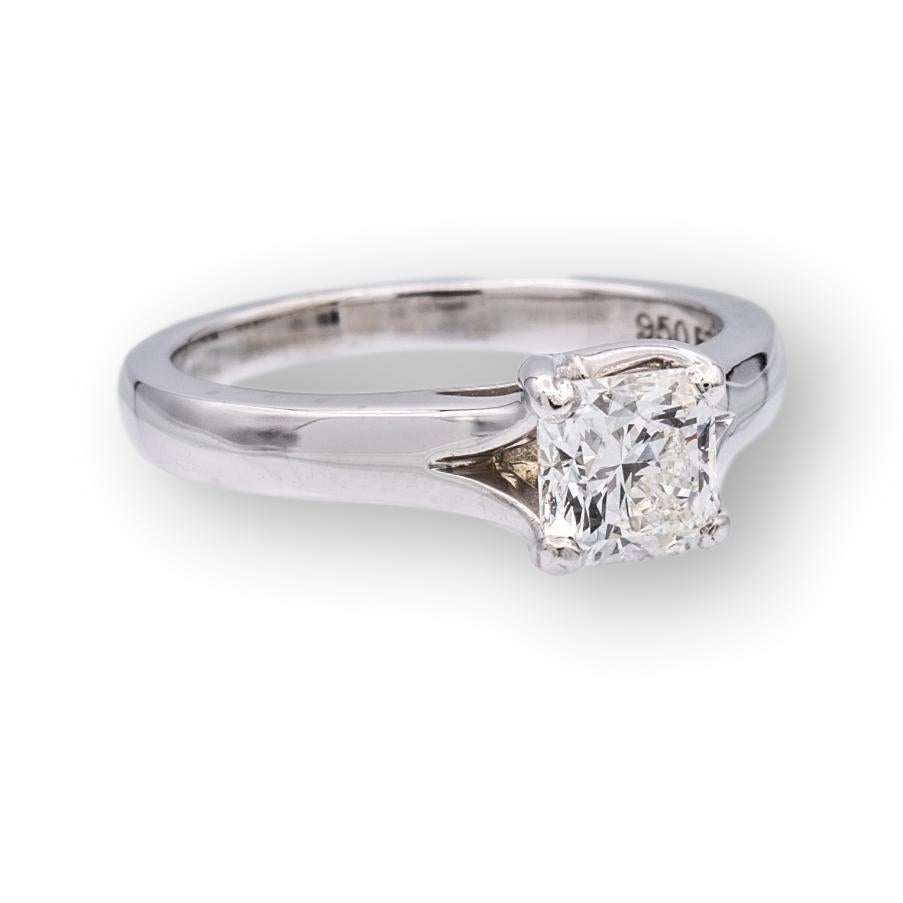2.76 ct Vintage Lab Diamond Solitaire Split Shank Engagement Ring 14K White Gold