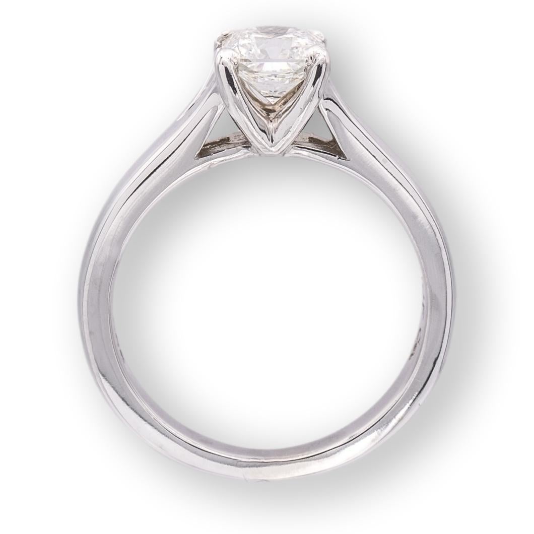 Modern 0.76 Ct. H VS2 GIA Hearts on Fire Dream Cut Platinum Diamond Engagement Ring For Sale