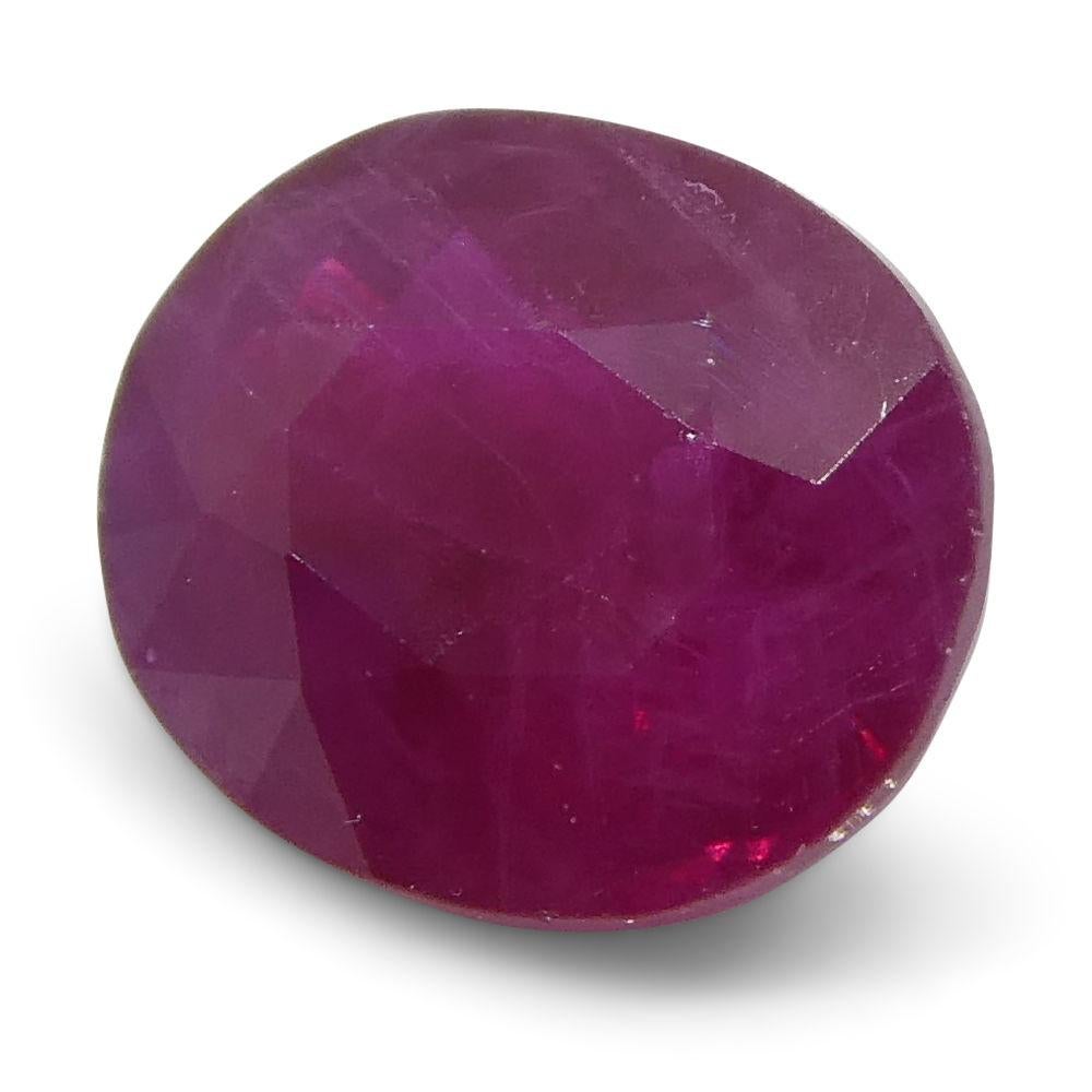 0.76 ct Oval Ruby Burma In New Condition For Sale In Toronto, Ontario