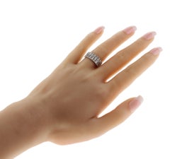 0.76 CT Round and Baguette Diamond 14K White Gold Wedding Band Ring Size 6