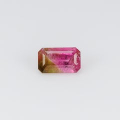 0.76 cts, Faceted bi color tourmaline
