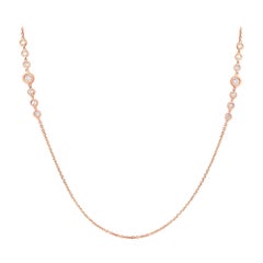 0.76ct Bezel Set Round Cut Diamond Necklace in 14k Rose Gold