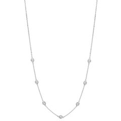 0.76ct Diamond by the Yard Necklace 14k White Gold