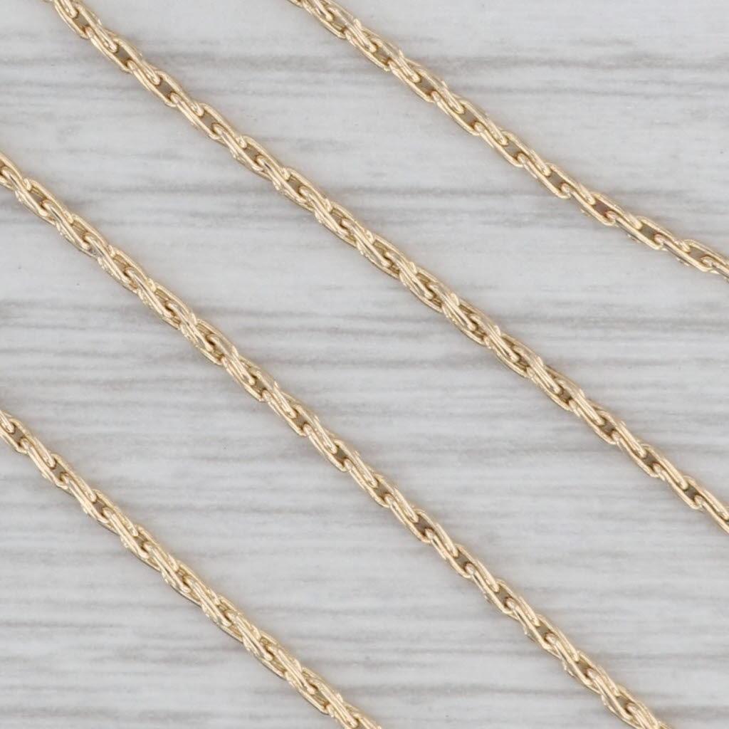 Collana con ciondolo Wishbone con diamanti da 0,76 carati in oro giallo 14k e catena Spiga Wheat da 18