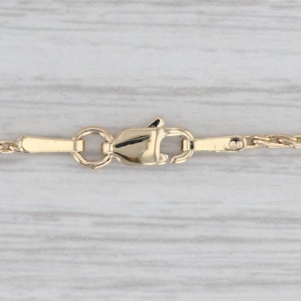 0.76ct Diamond Wishbone Pendant Necklace 14k Yellow Gold 18