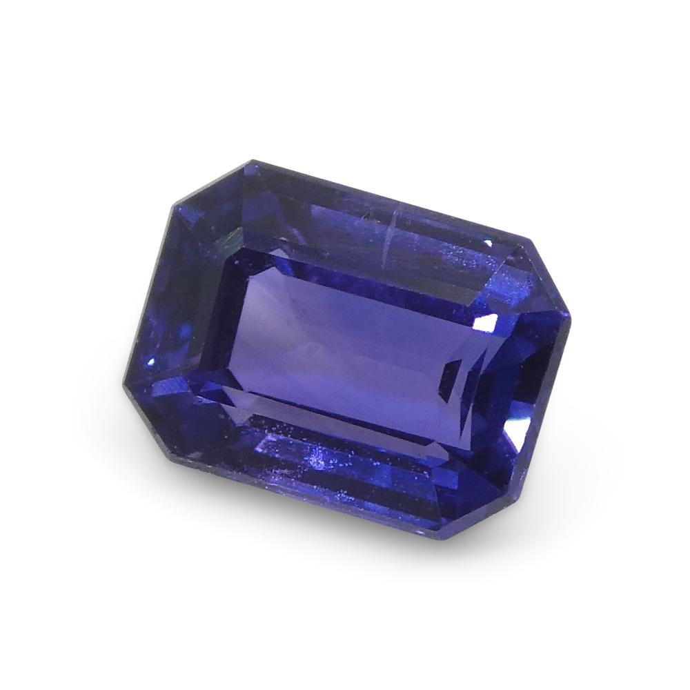 0.76ct Emerald Cut Blue Sapphire from Madagascar Unheated For Sale 6