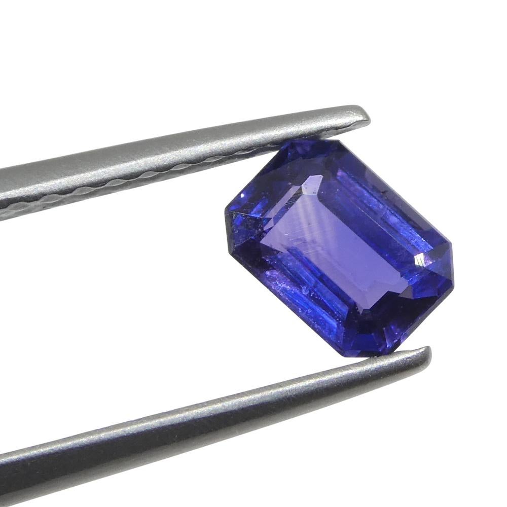 0.76ct Emerald Cut Blue Sapphire from Madagascar Unheated For Sale 7