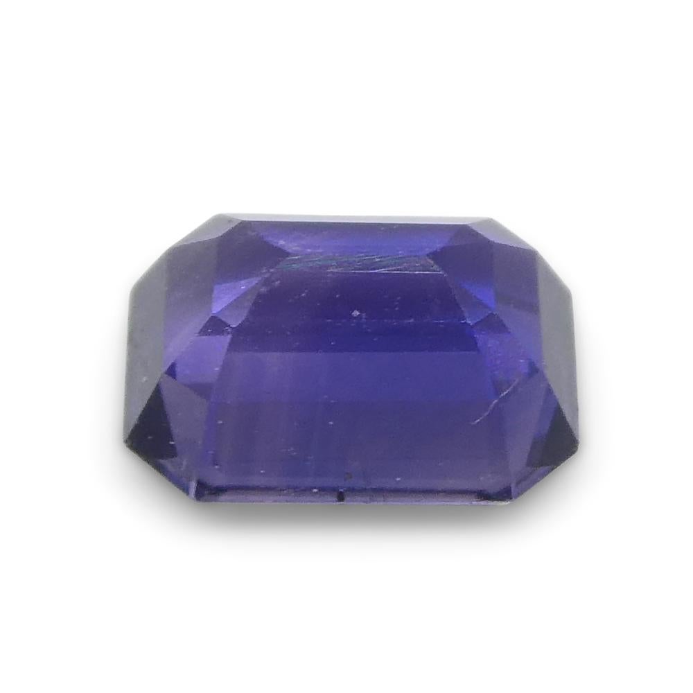 0.76ct Emerald Cut Blue Sapphire from Madagascar Unheated For Sale 8