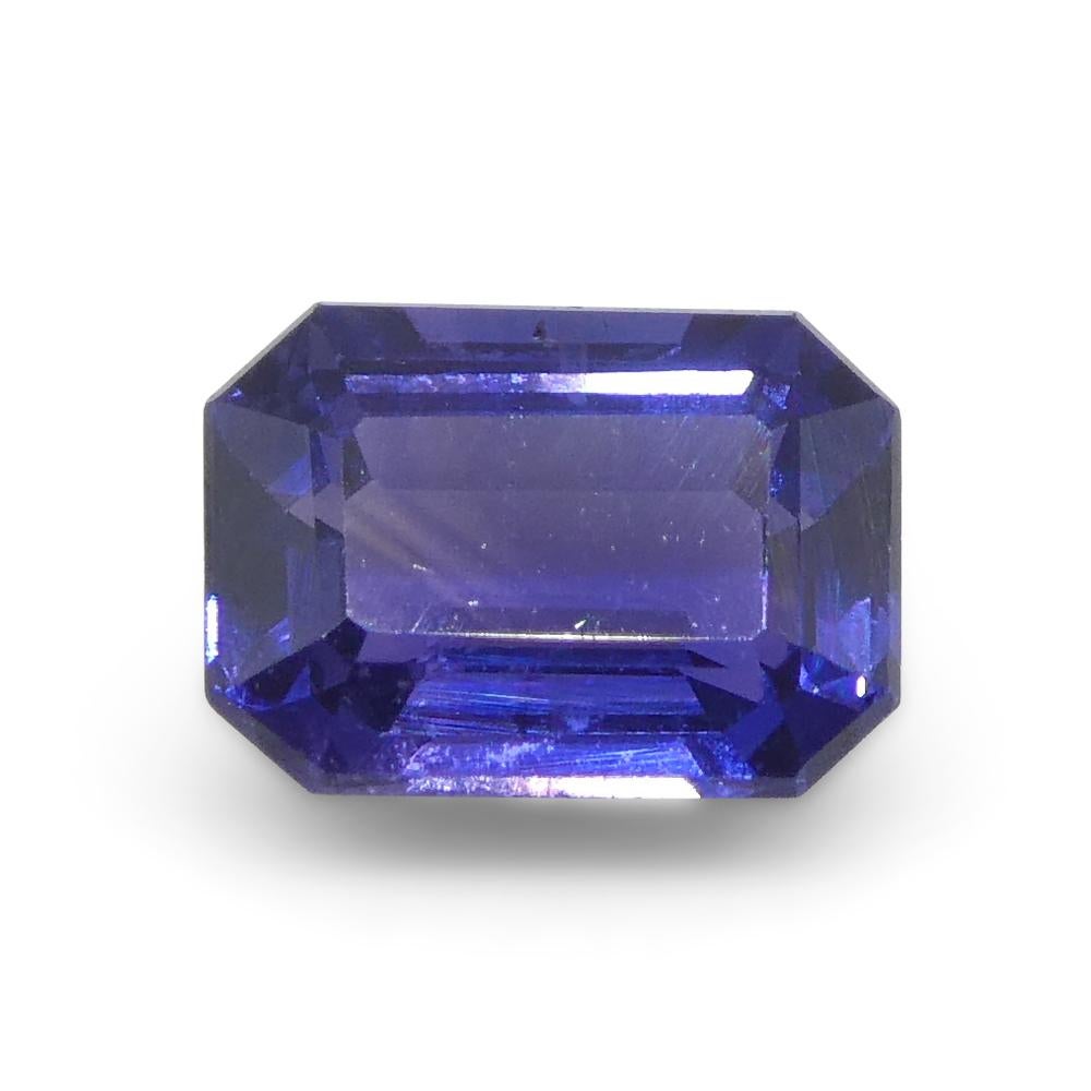 0.76ct Emerald Cut Blue Sapphire from Madagascar Unheated For Sale 9