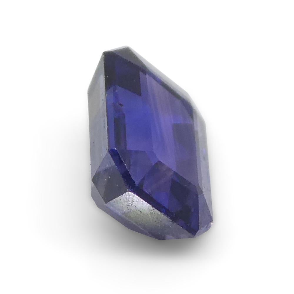 0.76ct Emerald Cut Blue Sapphire from Madagascar Unheated For Sale 1