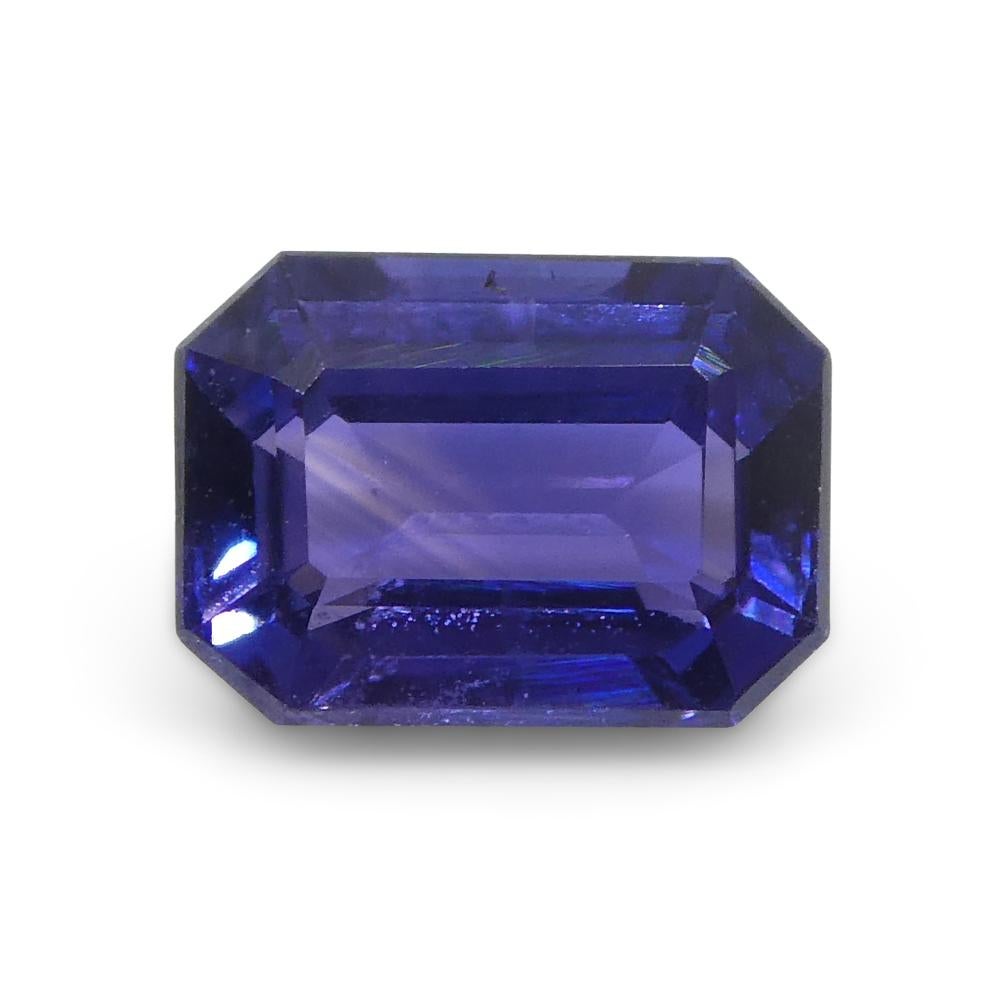 0.76ct Emerald Cut Blue Sapphire from Madagascar Unheated For Sale 3