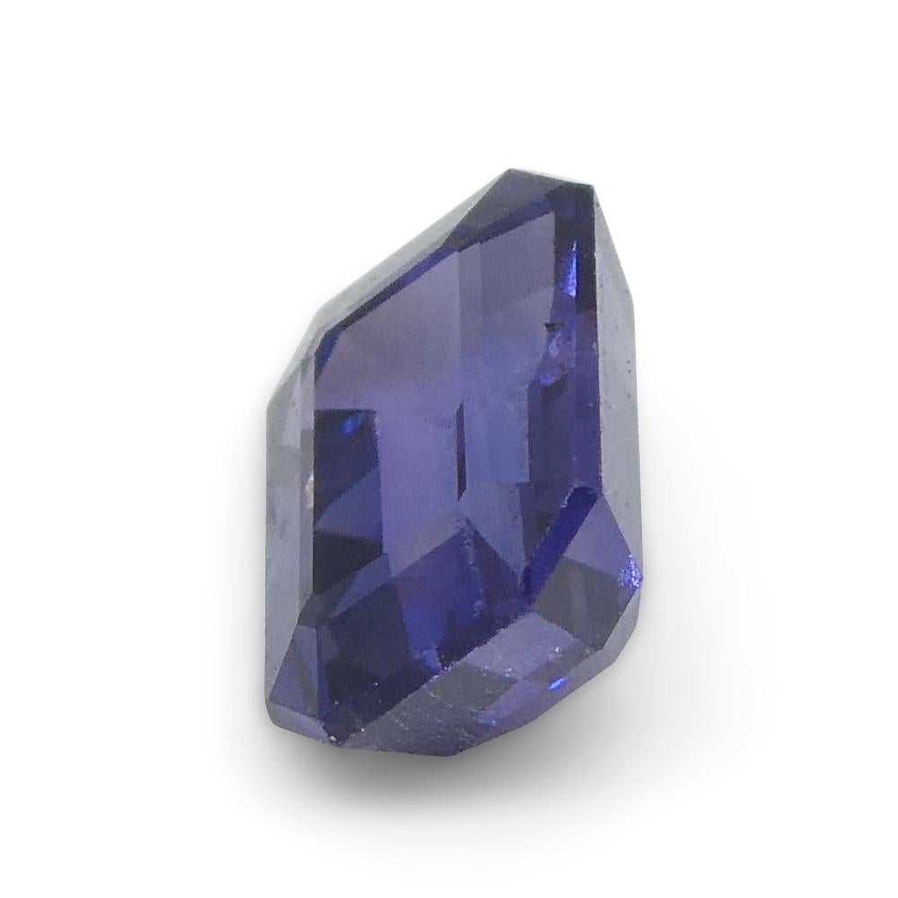 0.76ct Emerald Cut Blue Sapphire from Madagascar Unheated For Sale 5