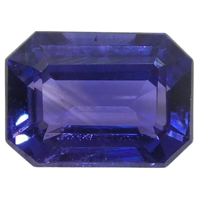 0.76ct Emerald Cut Blue Sapphire from Madagascar Unheated For Sale