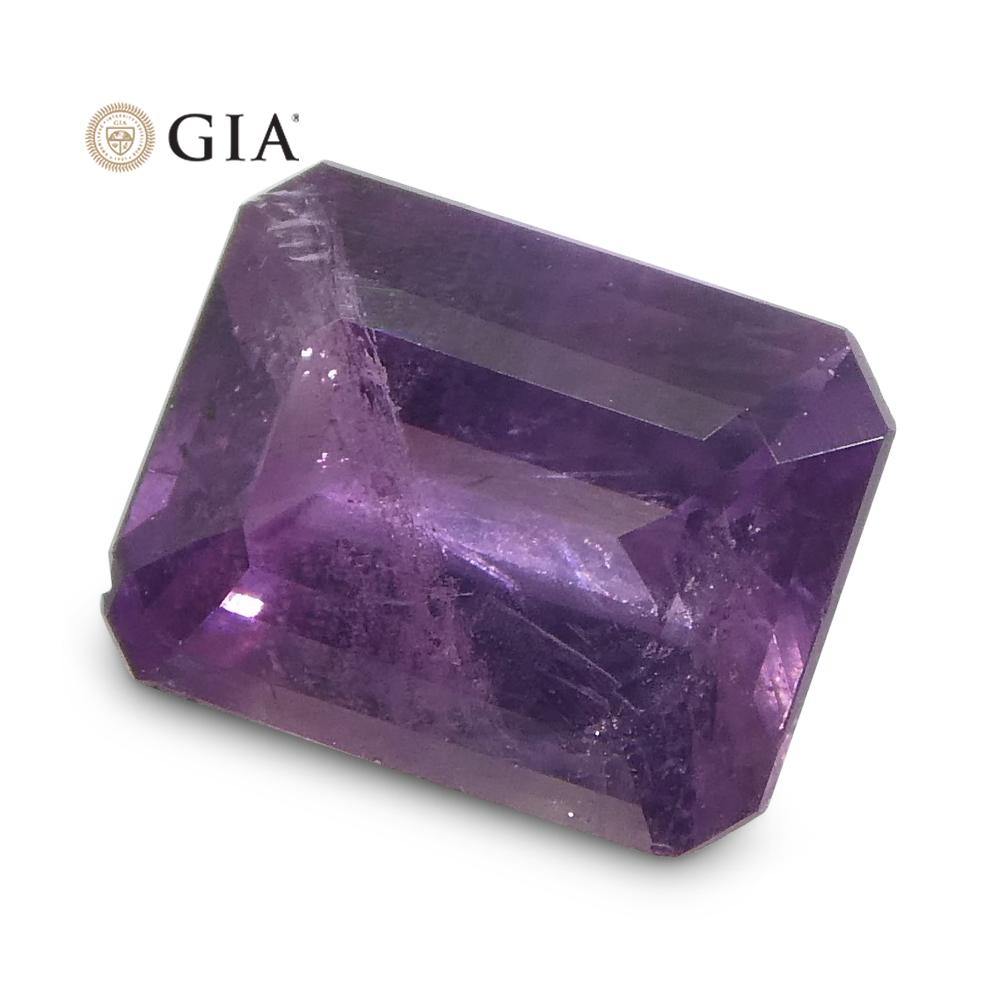 0.76ct Octagonal Pinkish Purple Sapphire GIA Certified Pakistan / Kashmir Unheat For Sale 2