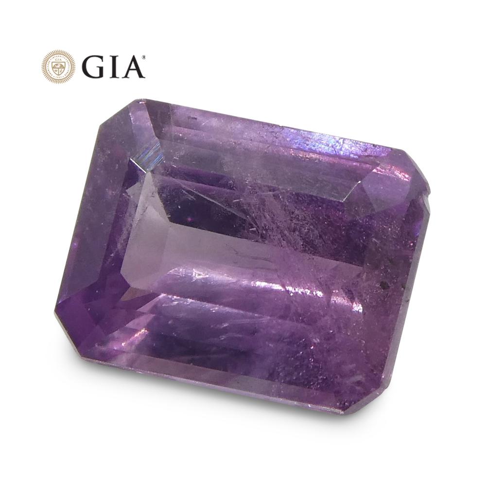 0.76ct Octagonal Pinkish Purple Sapphire GIA Certified Pakistan / Kashmir Unheat For Sale 4