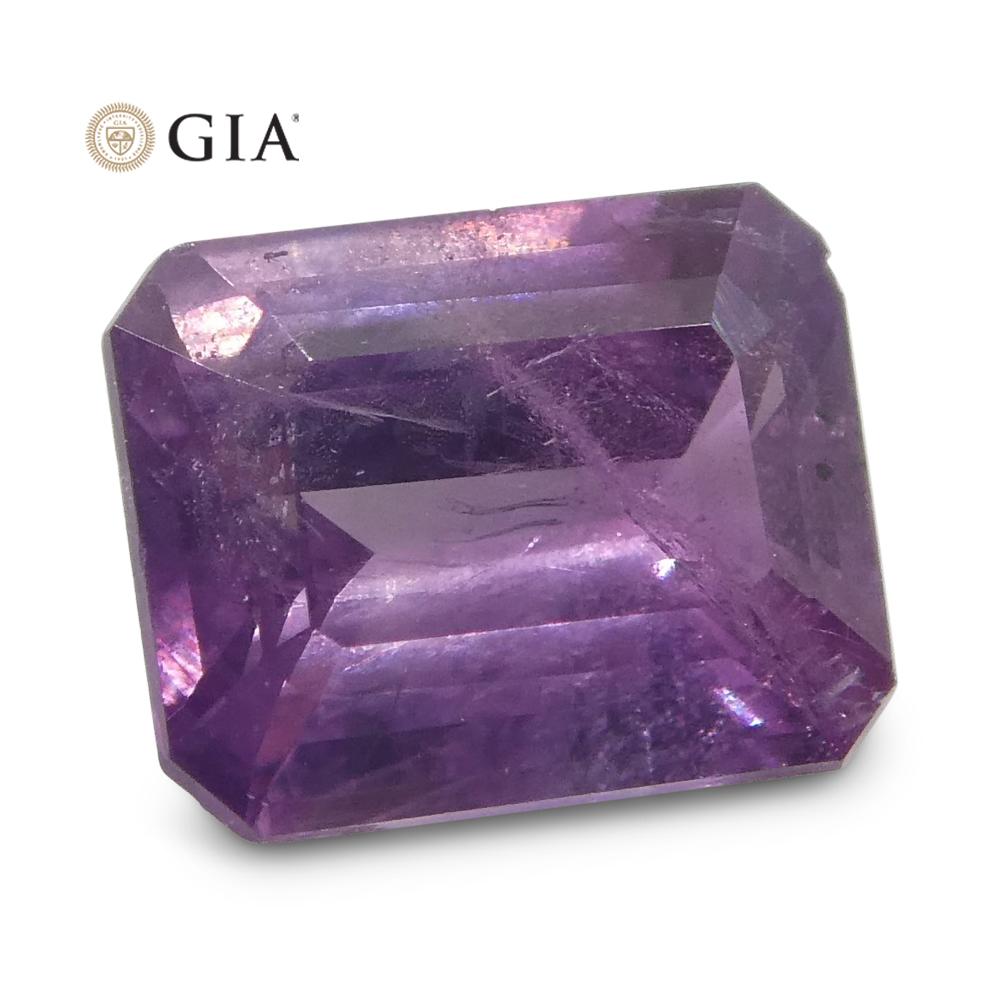 0.76ct Octagonal Pinkish Purple Sapphire GIA Certified Pakistan / Kashmir Unheat For Sale 4