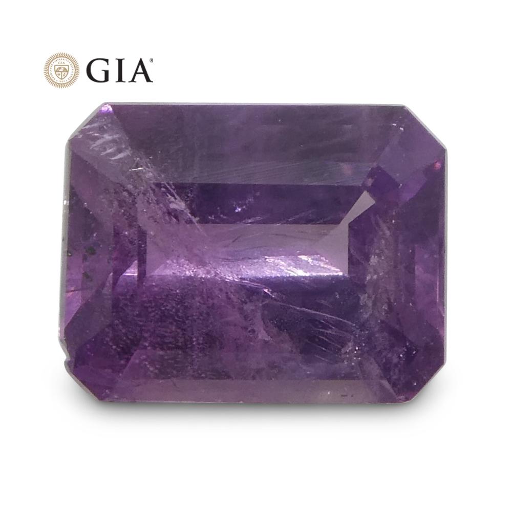 Women's or Men's 0.76ct Octagonal Pinkish Purple Sapphire GIA Certified Pakistan / Kashmir Unheat For Sale