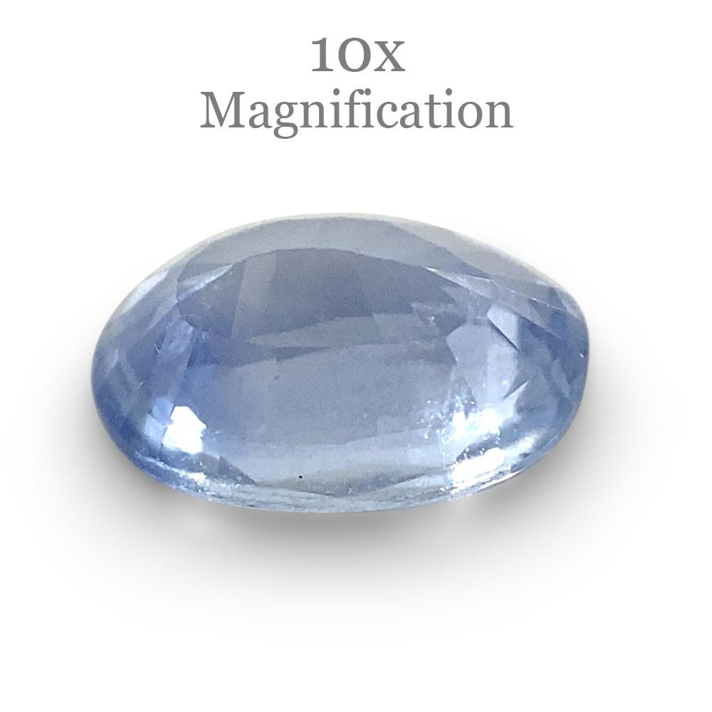 Brilliant Cut 0.76ct Oval Icy Blue Sapphire from Sri Lanka Unheated For Sale