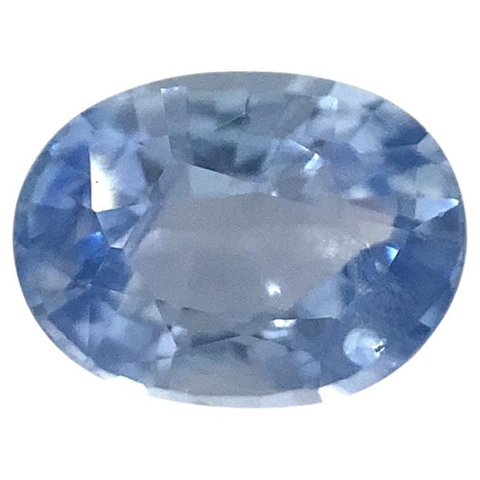 0.76ct Oval Icy Blue Sapphire from Sri Lanka Unheated For Sale