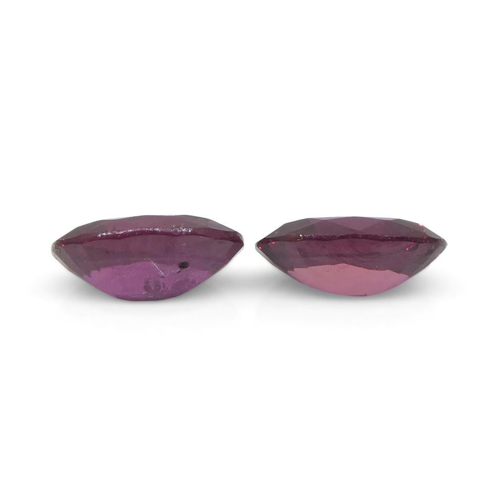 0.76ct Pair Oval Purple Sapphire from Thailand For Sale 5