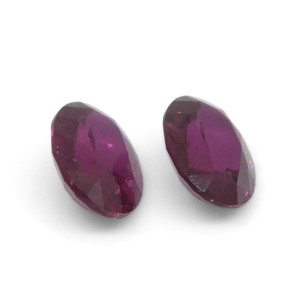 0.76ct Pair Oval Purple Sapphire from Thailand For Sale 6