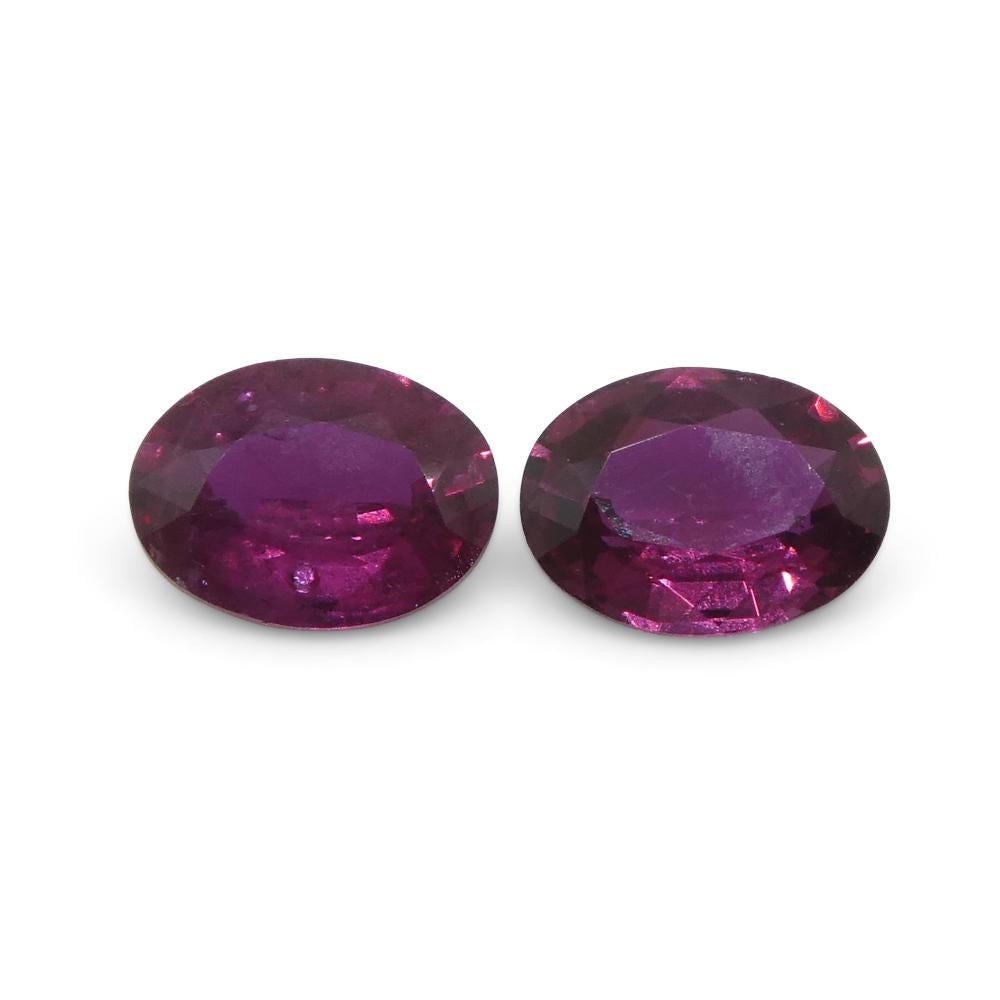 0.76ct Pair Oval Purple Sapphire from Thailand For Sale 8
