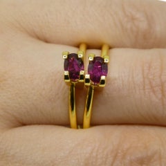 0.76ct Pair Oval Purple Sapphire from Thailand
